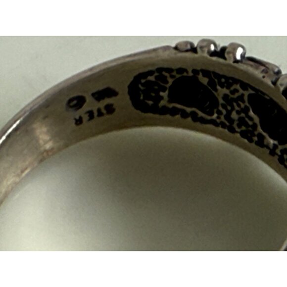 Vintage 90's WM Wheeler Mfg Black Hills Mens Oak Leaf Band Ring Sz 14.5 - Picture 4 of 8